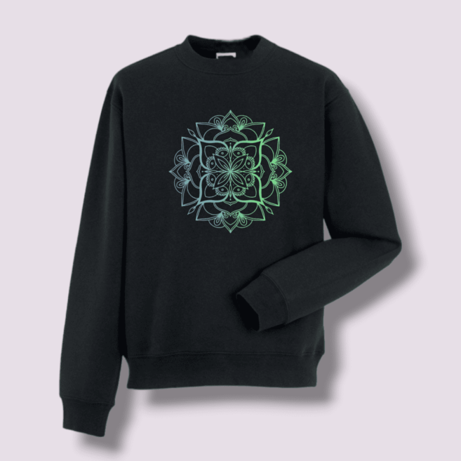juodas bliuzonas ombre mandala